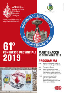 Programma del Congresso provinciale AFDS Udine